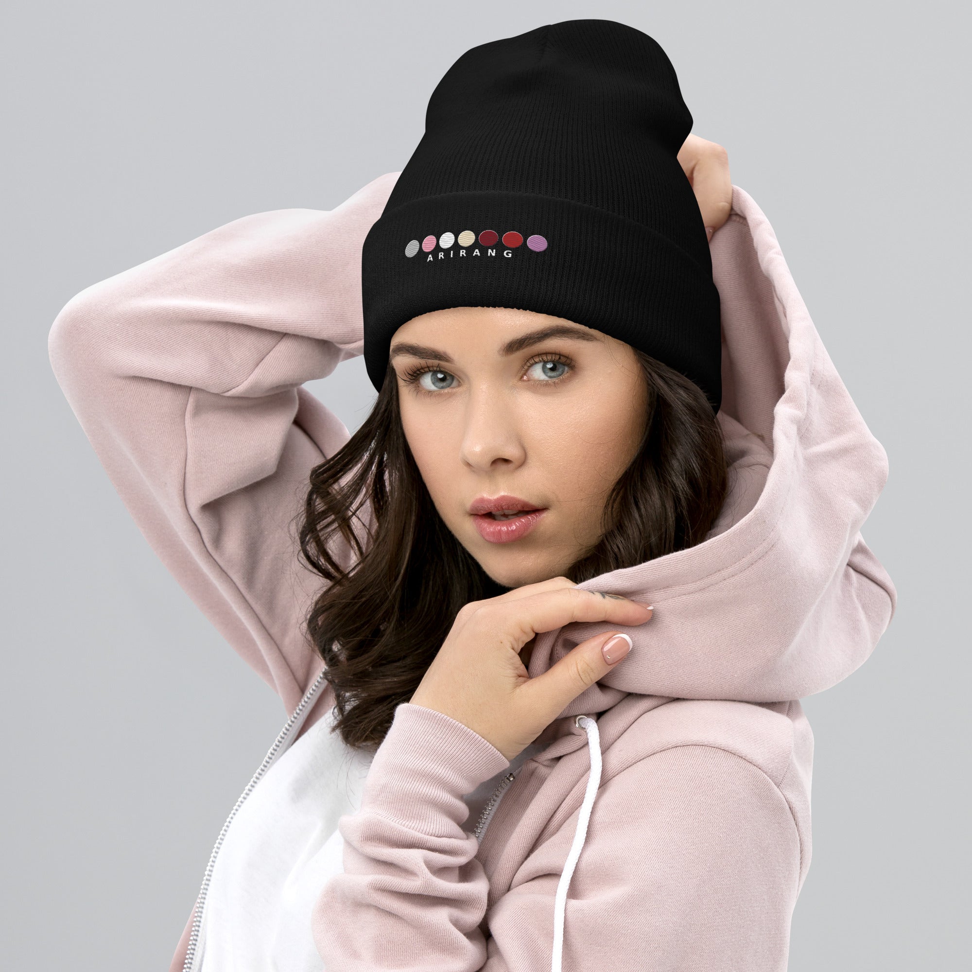 ARIRANG Embroidered Cuffed Ribbed Beanie