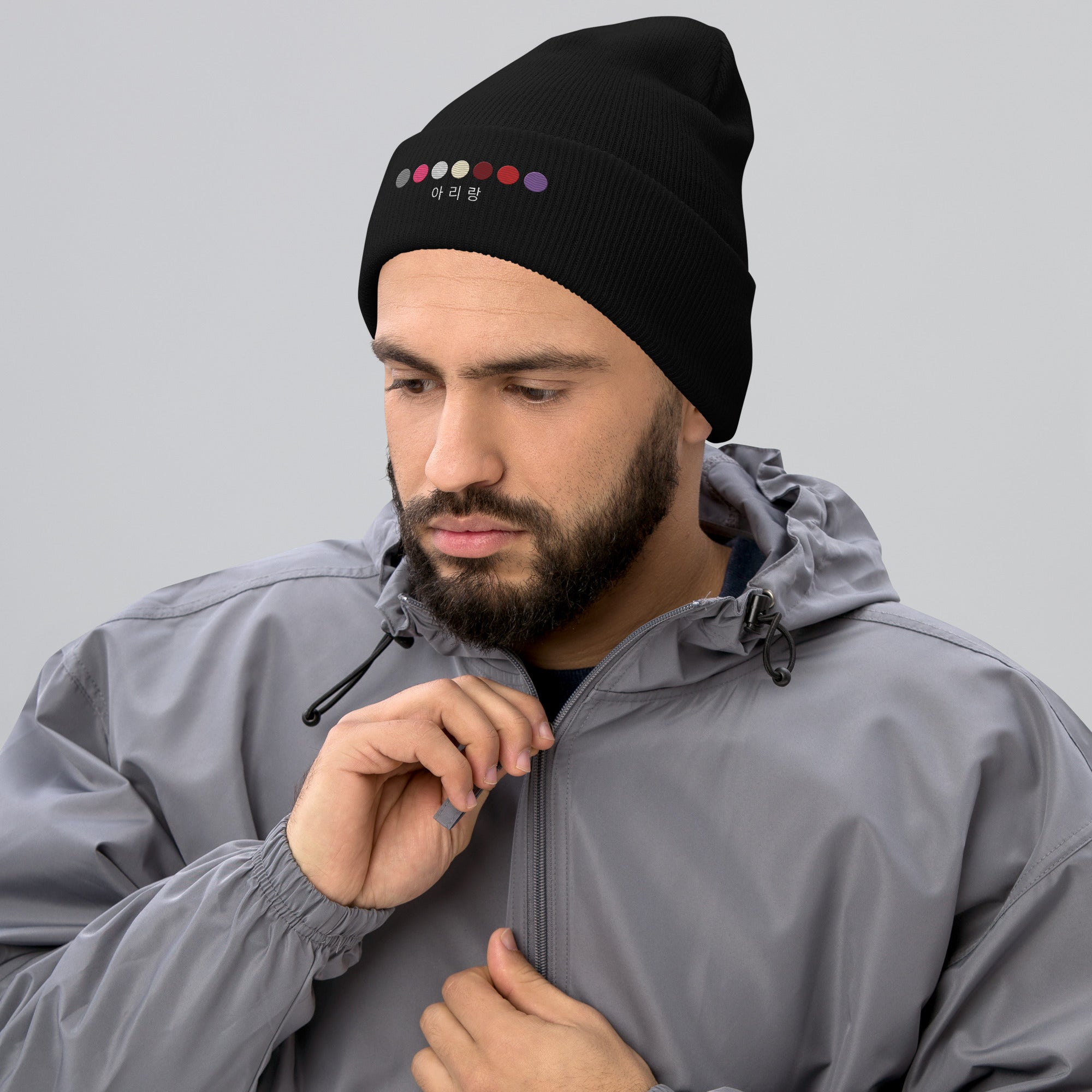 ARIRANG Embroidered Cuffed Ribbed Beanie (아리랑)