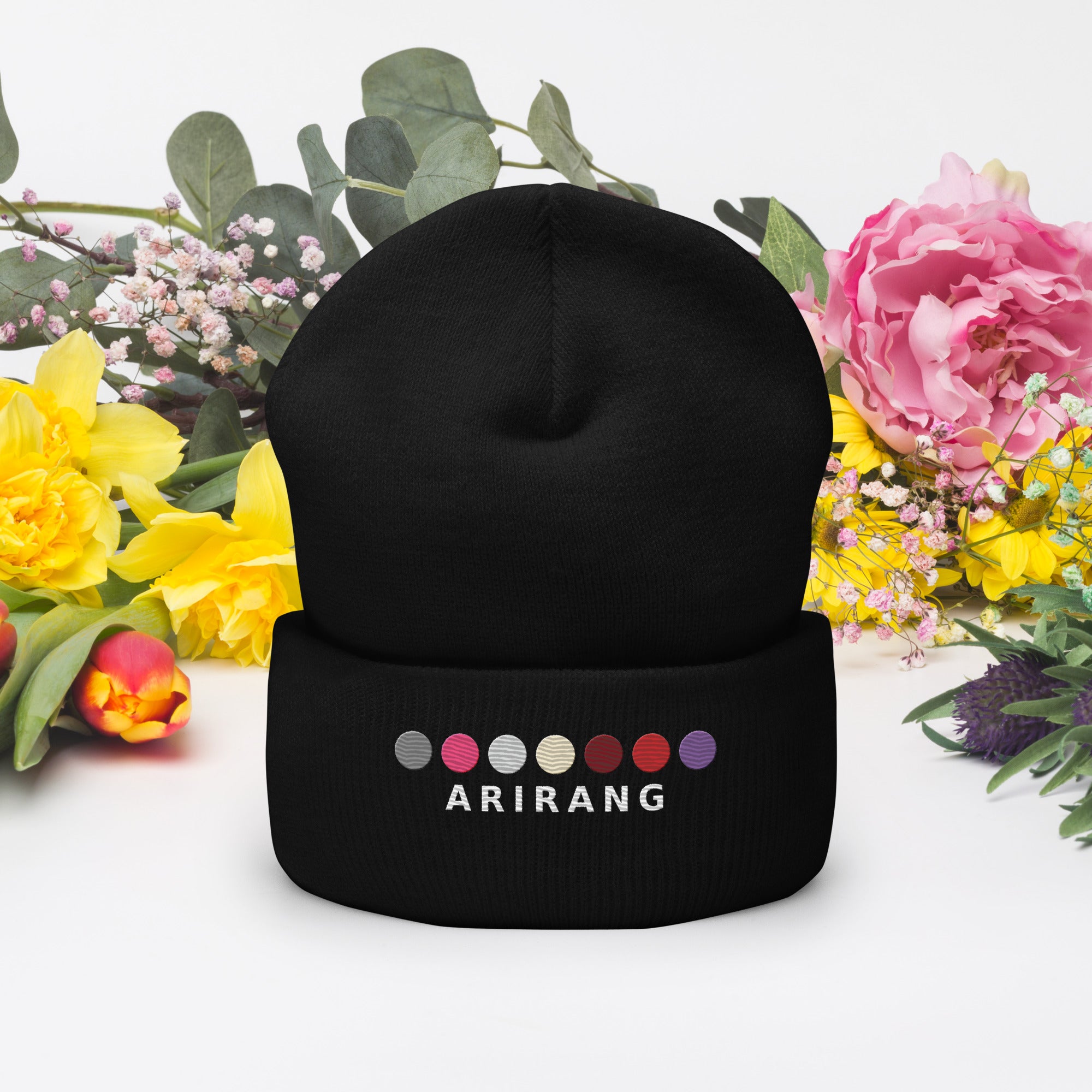 ARIRANG Embroidered Cuffed Ribbed Beanie