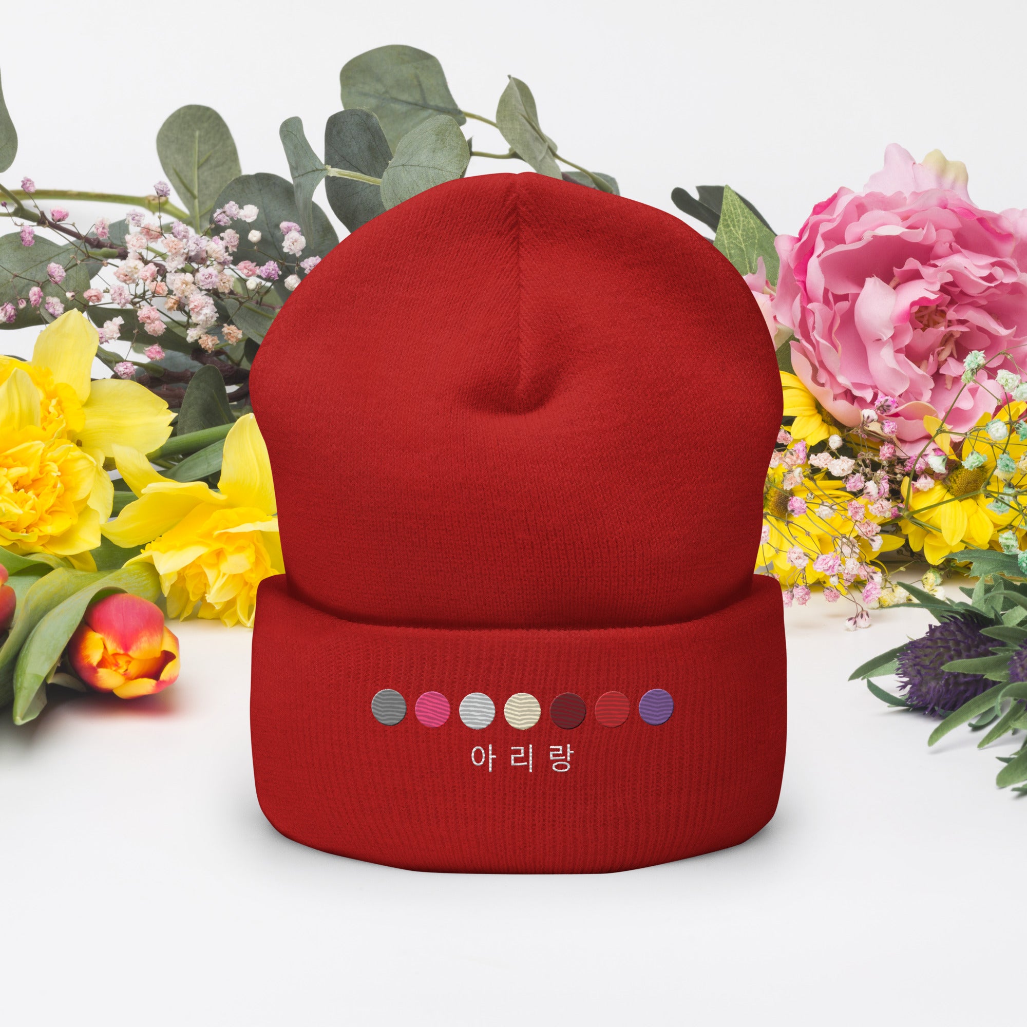 ARIRANG Embroidered Cuffed Ribbed Beanie (아리랑)