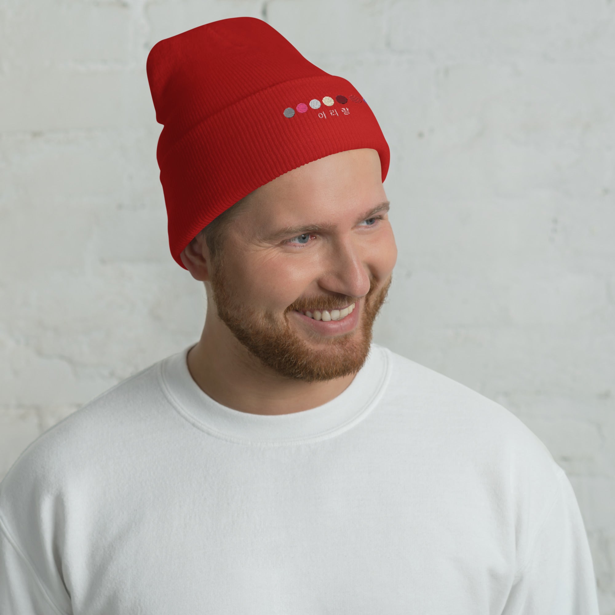 ARIRANG Embroidered Cuffed Ribbed Beanie (아리랑)