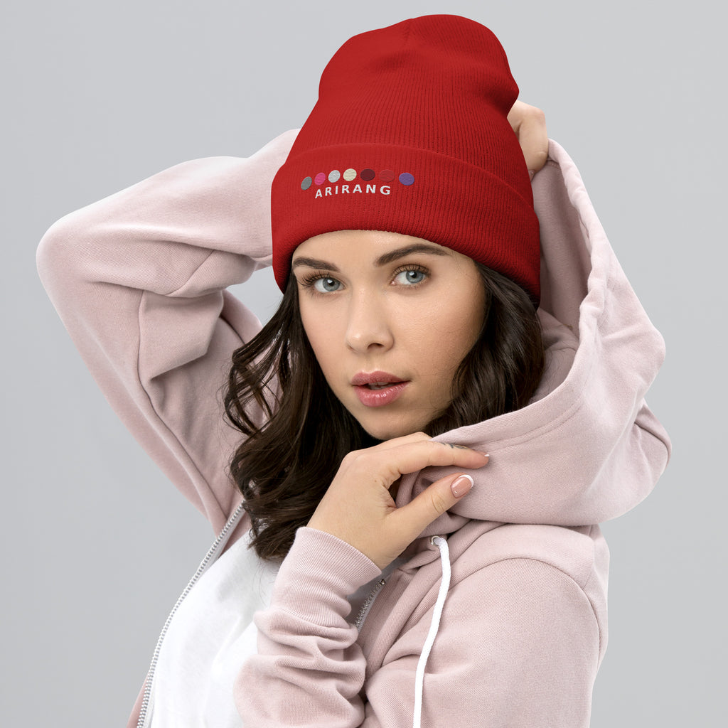 ARIRANG Embroidered Cuffed Ribbed Beanie