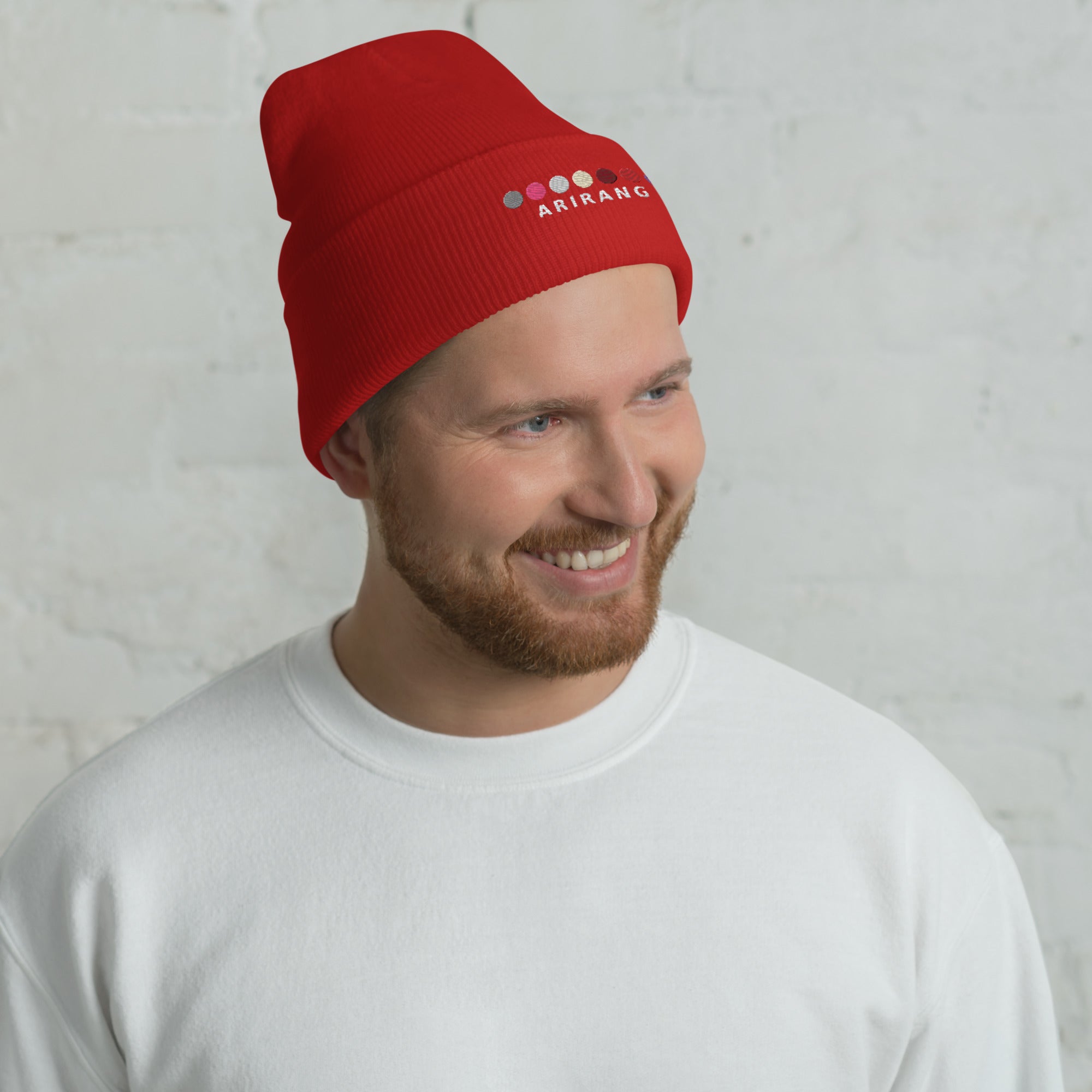 ARIRANG Embroidered Cuffed Ribbed Beanie