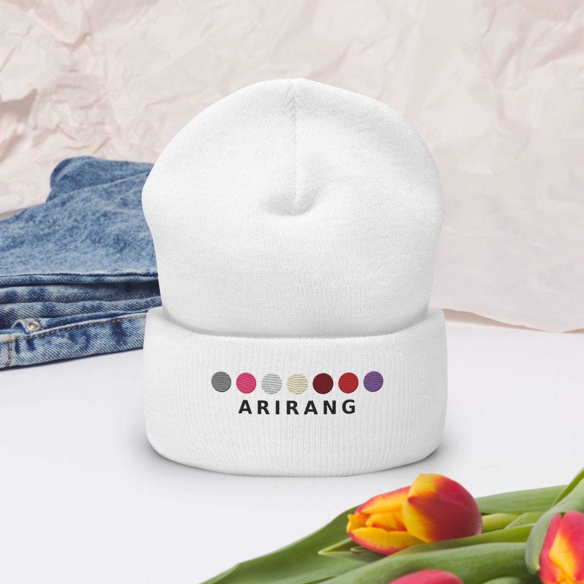 ARIRANG Embroidered Cuffed Ribbed Beanie